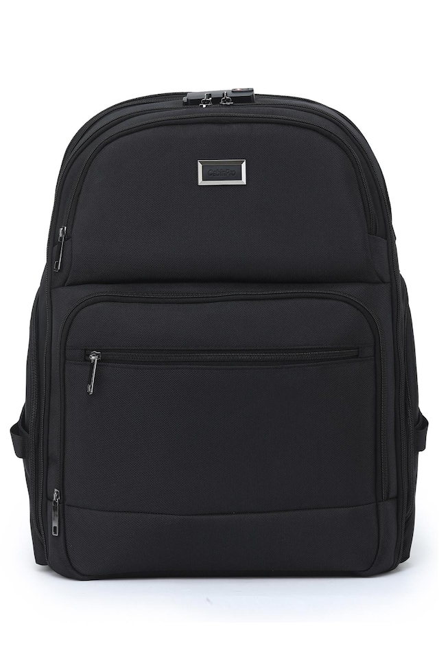 image 1 of Cabin Pro 'Stride' 40x20x25cm Ryanair Cabin Bag Underseat Backpack for Travelling TSA Approved Lock Expandable Backpack - Carry on Luggage | Black | 1