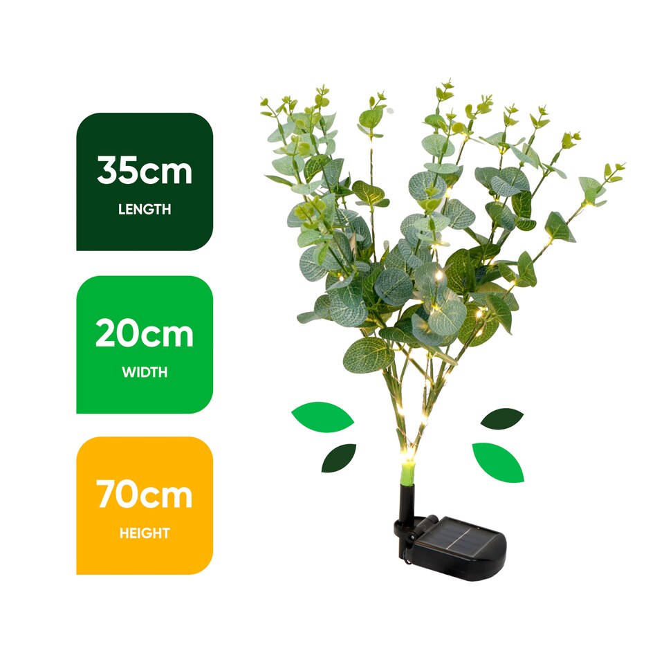 image 1 of Gardenwize Solar Eucalyptus Tree with Warm White LED's