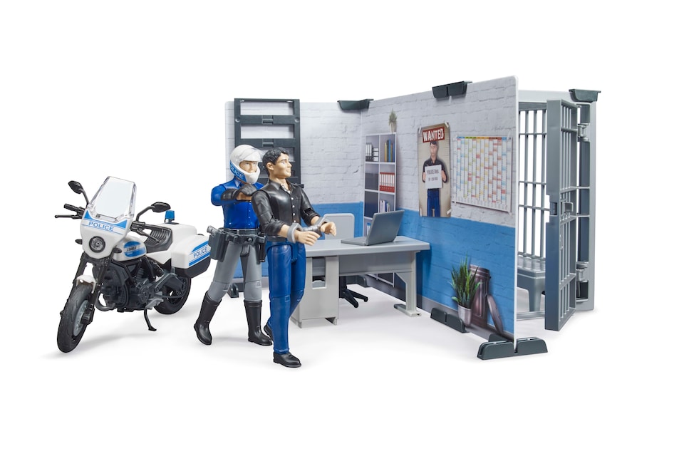 image 1 of Bruder bworld Police station with police motorbike Police Vehicle Playset
