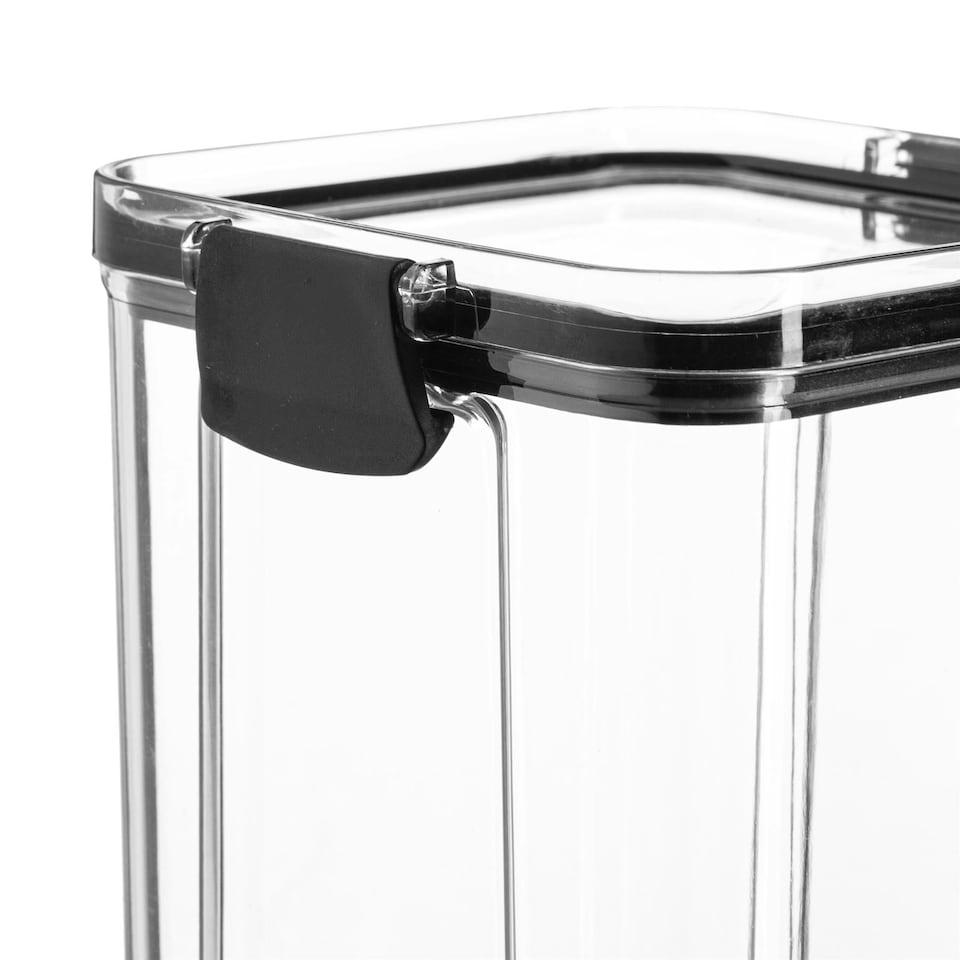 image 1 of Argon Tableware Food Storage Containers - 1.8 Litre - Black - Pack of 3 - Resuable Container Meal Prep Container Tub Tupperware Airtight Lid
