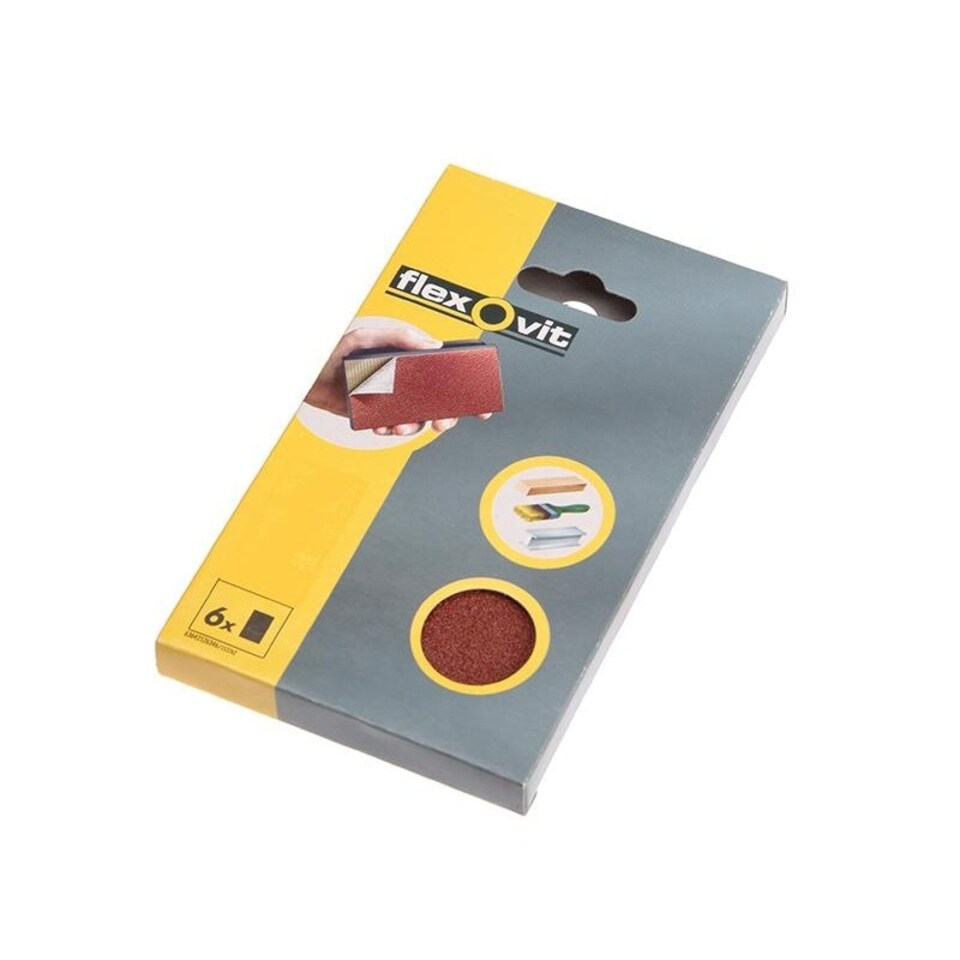 Flexovit Hook & Loop Sanding Block Refill Kit - Multi Colour - Medium 80g