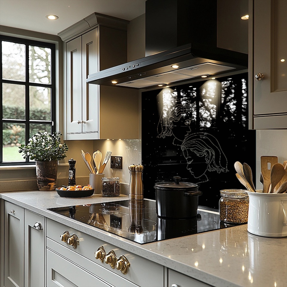image 1 of Gemini Zodiac Sign Dining Splash Back | White