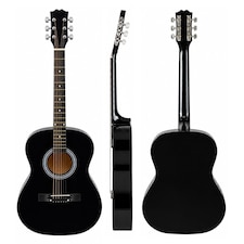 Black 39 Inch Full Size 6 String Steel Strung Acoustic Guitar | Black