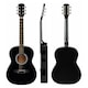 image 1 of Black 39 Inch Full Size 6 String Steel Strung Acoustic Guitar | Black