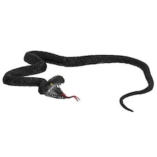 Halloween Black Rubber Snake 75cm
