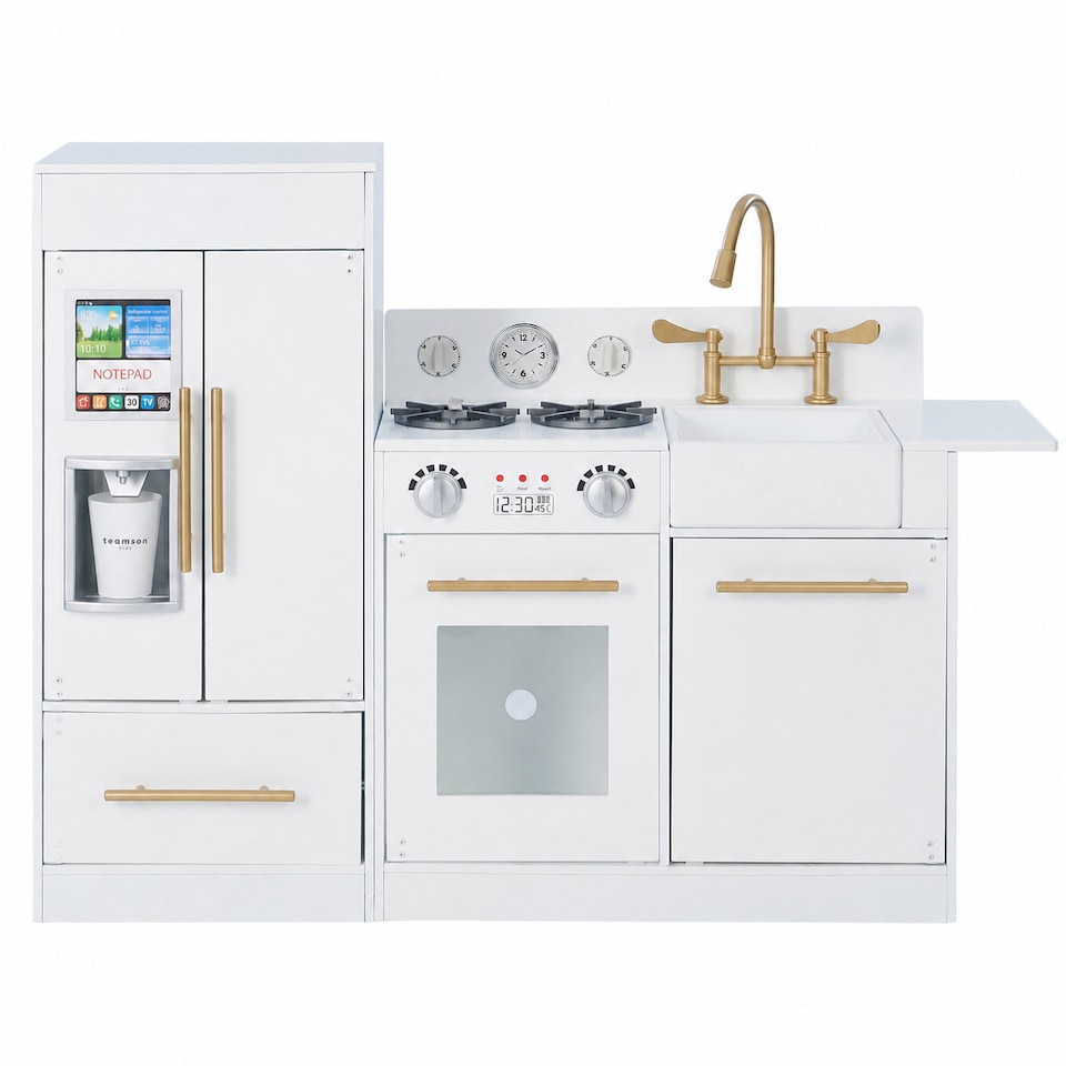 image 1 of Teamson Kids Little Chef Charlotte Modern Play Kitchen, White/Gold