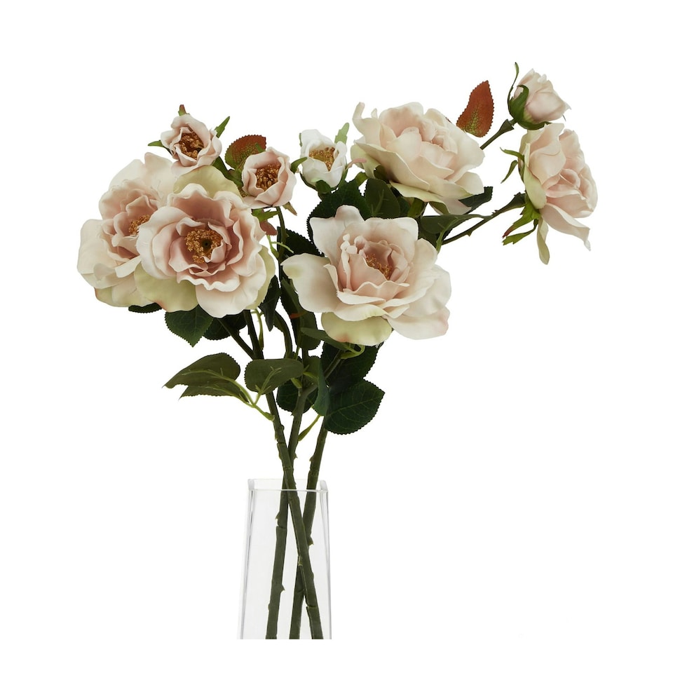 image 1 of Hill Interiors The Natural Garden Collection Tea Rose Artificial Flower - Pale Pink - One Size