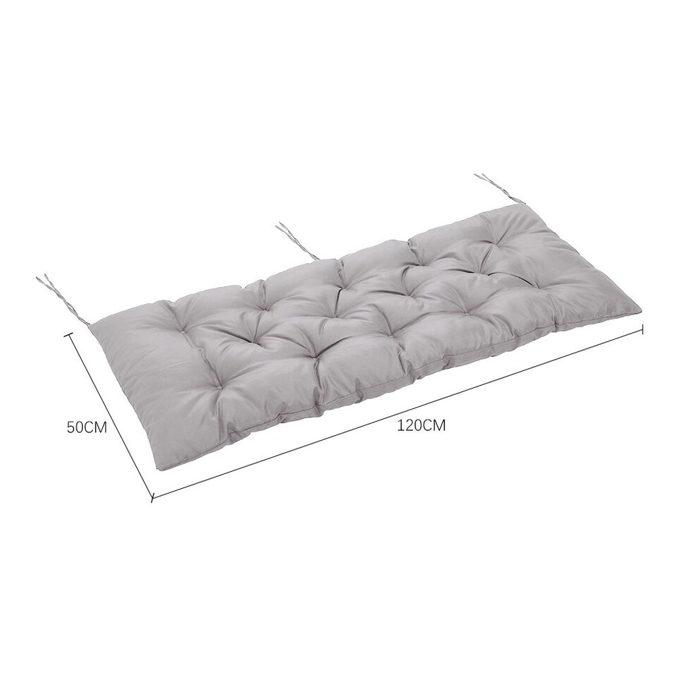 image 1 of Living and Home Outdoor Waterproof Bench Seat Cushion, 120x50cm, Light Grey