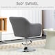 image 5 of HOMCOM Swivel Microfibre Accent Chair for Living Room Contemporary Vanity Armchair with Adjustable Height Thick Cushion Lumbar Support Armrest for Bedroom Office Dark Grey