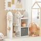 image 2 of SoBuy Kids Wardrobe with Hanging Rail, Storage Box & 3 Hooks, White, 38.2x13.8x42.5 inches, 22.5 kg - KMB40-W