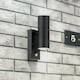 image 10 of Set of 2 Blaze - Black Outdoor Up Down Motion Sensor Wall Lights | Black | Clear | 2