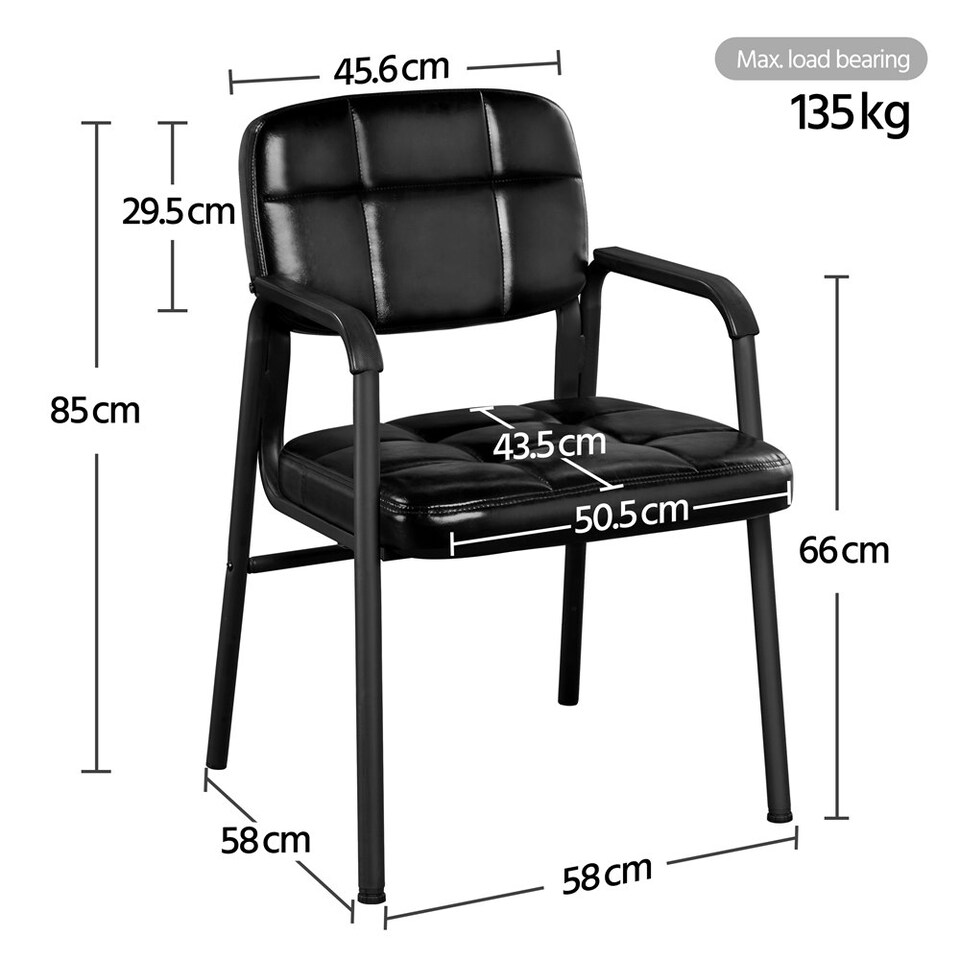 image 1 of Yaheetech 2pcs Office Reception Upholstered Chairs for Home & Office Black | Black