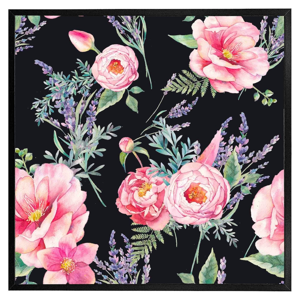image 1 of Watercolour painting of flowers (Picutre Frame) White | XS