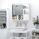 image 2 of kleankin Bathroom Mirror Wall Mount Vanity Mirror with 3 Storage Shelves, White