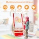 image 7 of COSTWAY 3-in-1 Wooden Kids Art Easel Magnetic Double Sided Easel Blackboard Whiteboard