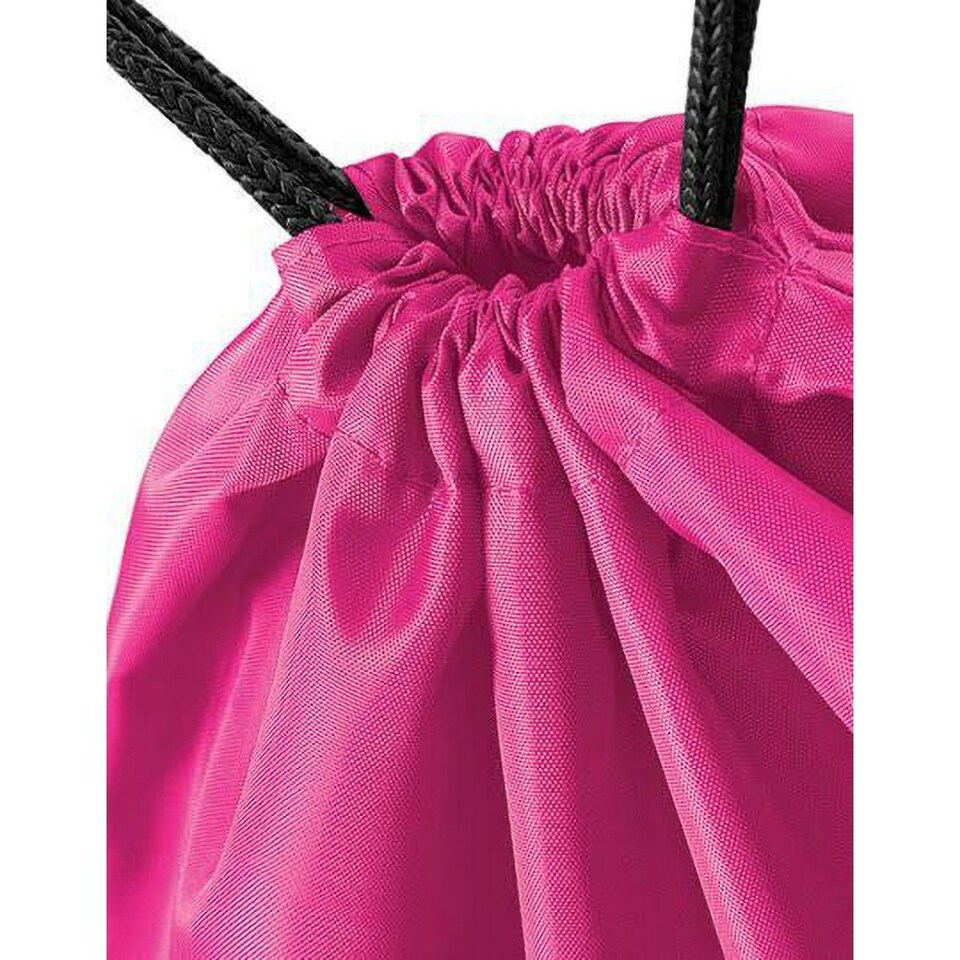image 1 of BagBase Budget Water Resistant Sports Gymsac Drawstring Bag (11 Litres) - Fuchsia - One Size Pink | One Size