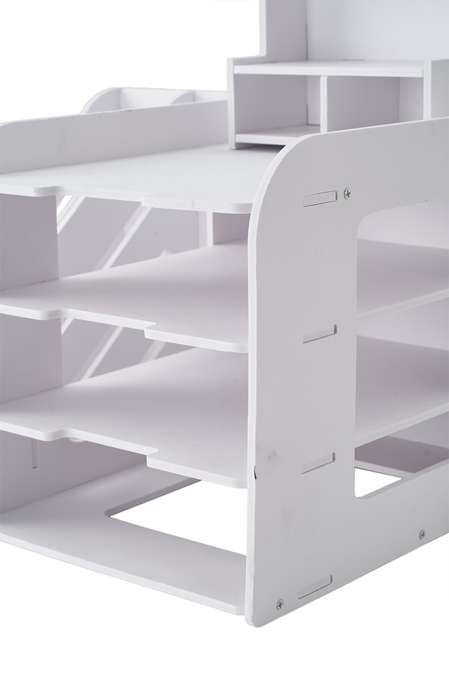 image 1 of Living and Home Desktop Letter Tray Desk Organizer | White