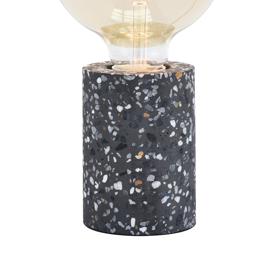 image 1 of Modern Black Mosaic Concrete Table Lamp for Vintage Industrial Style Light Bulbs | Black
