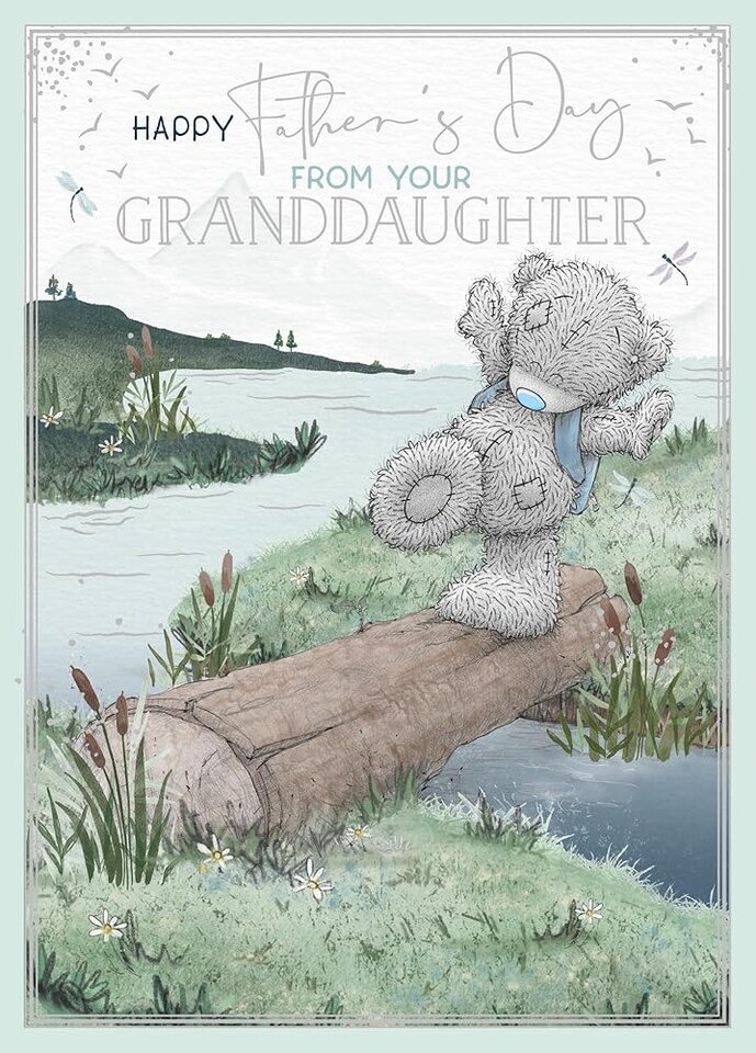 image 1 of Bear on Log From Your Granddaughter Father's Day Card