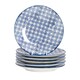 image 1 of Nicola Spring Hand-Printed Side Plates - 18cm - Navy - Pack of 6 Blue