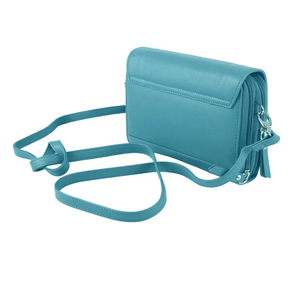 image 1 of Eastern Counties Leather Jaclyn Leather Handbag - Turquoise - One Size Blue
