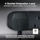 image 4 of Masterplug 4 Socket Extension Lead with 2m Cable, Wall-Fixing, Black