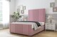 image 2 of Sloomy Harrington Pink Plush Bed Frame With 50" Upholstered Headboard 4' Small Double