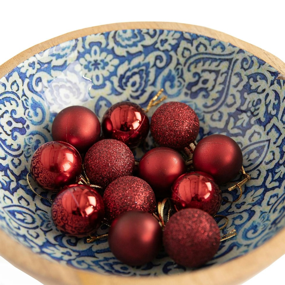 image 1 of 30mm/24Pcs Christmas Baubles Shatterproof Dark Red, Christmas Tree Decorations