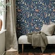 image 2 of Muriva Catherine Lansfield Enchanted Twilight Wallpaper - Navy - 10m x 0.5m Blue