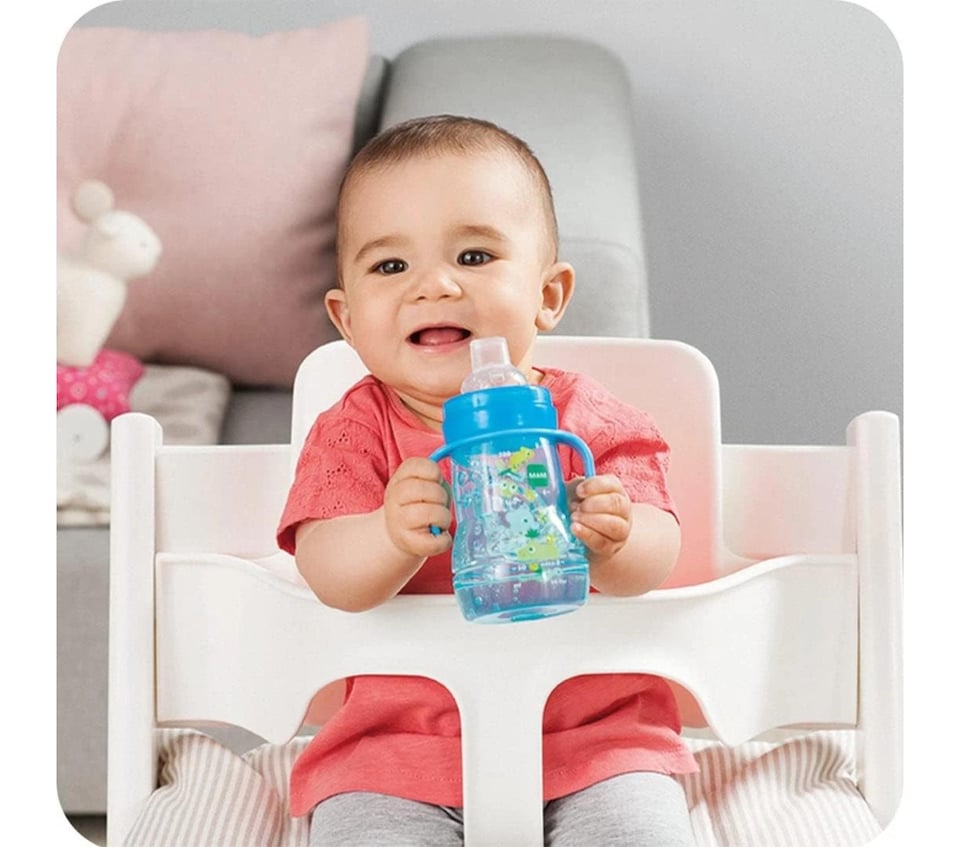 image 1 of MAM Baby Bottle Handles Blue 2 Pack Compatible Wide Bottles Training