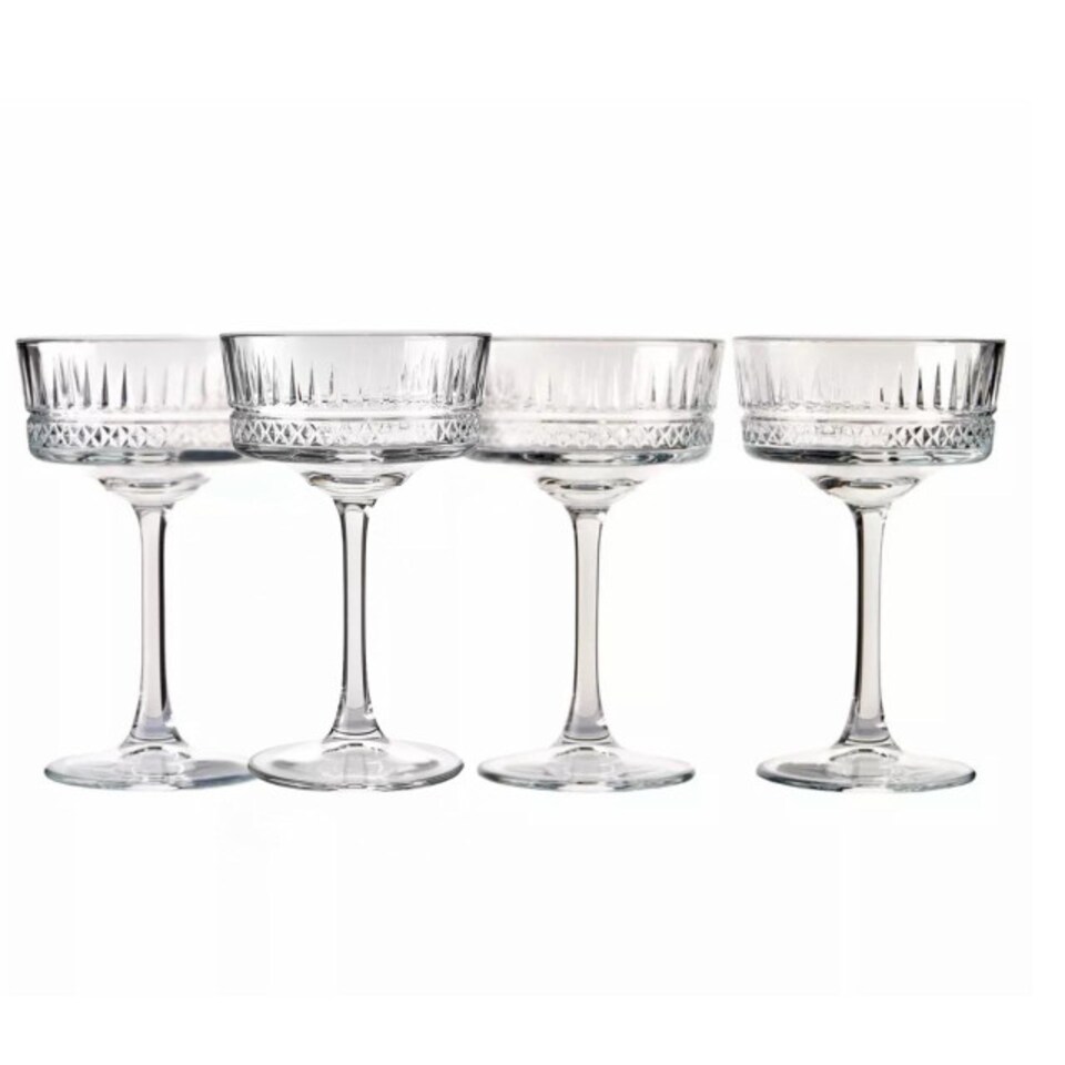 image 1 of Queensway Home & Dining Champagne Coupe Glasses 260ml 4 or 8 Pack | Clear | 4 Glasses