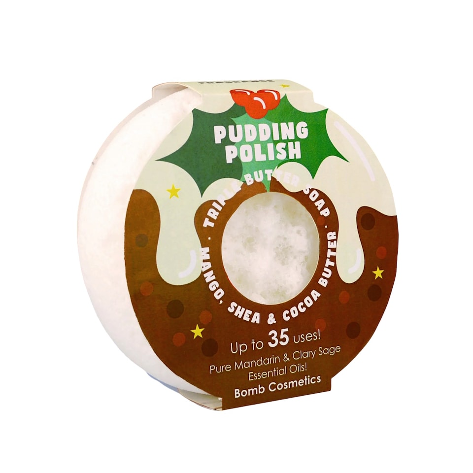 image 1 of Bomb Cosmetics Christmas Pudding Polish Soap Filled Sponge