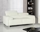 image 2 of Genuine Leather White 2 Seater Sofa LIVORNO