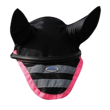 Weatherbeeta Reflective Horse Ear Bonnet - Pink/Black - Full