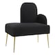 image 2 of Interiors by Premier Black Left Arm Chaise Lounge, Modern Luxury Black and Gold Chaise Lounge, Contemporary Chaise Lounge Sofa