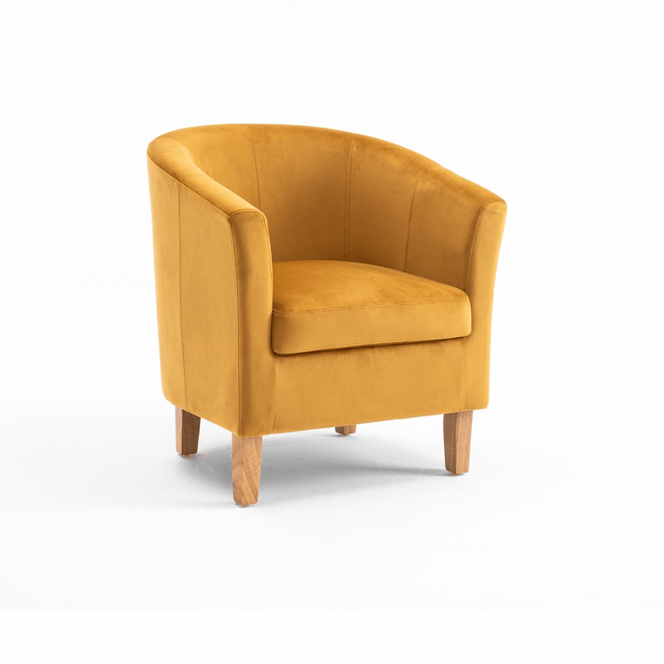 image 1 of Velvet Fabric Tub Chair Sofa Armchair Modern Office Reception Living Room