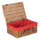image 5 of 35cm Light Steamed Wicker Picnic Basket with Lining Grey | Grey | One Size
