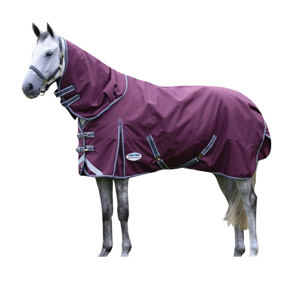 image 1 of Weatherbeeta Comfitec Plus Dynamic II Detachable Neck Medium Lightweight Horse Turnout Rug - Maroon/Grey/White - 4´ 3"
