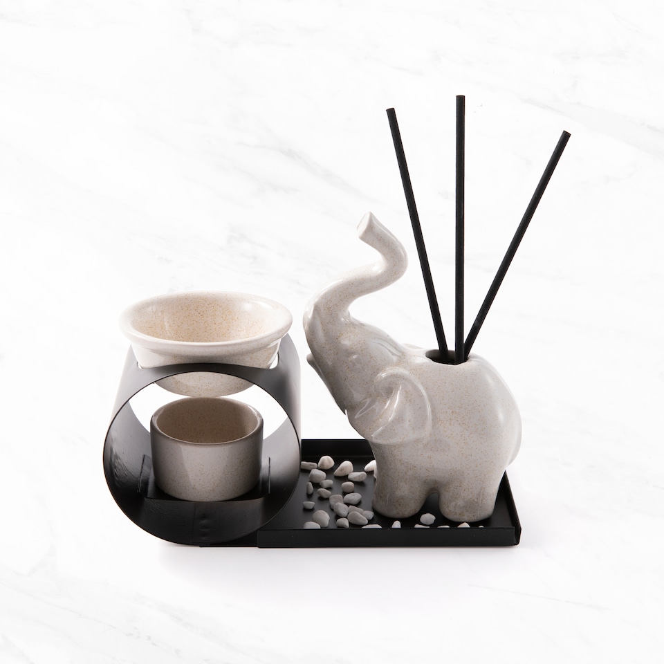 image 1 of Myga Oil Burner & Incense Holder - Elephant