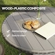 image 4 of Outsunny Outdoor PE Rattan Dining Table w/ Wood-plastic Composite Top, Grey
