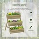 image 3 of Outsunny 3 Tier Raised Garden Bed Wooden Elevated Planter Box Kit, Brown