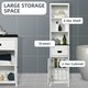 image 4 of kleankin Freestanding Tallboy Storage Unit W/ Drawer Single Door Cabinet White
