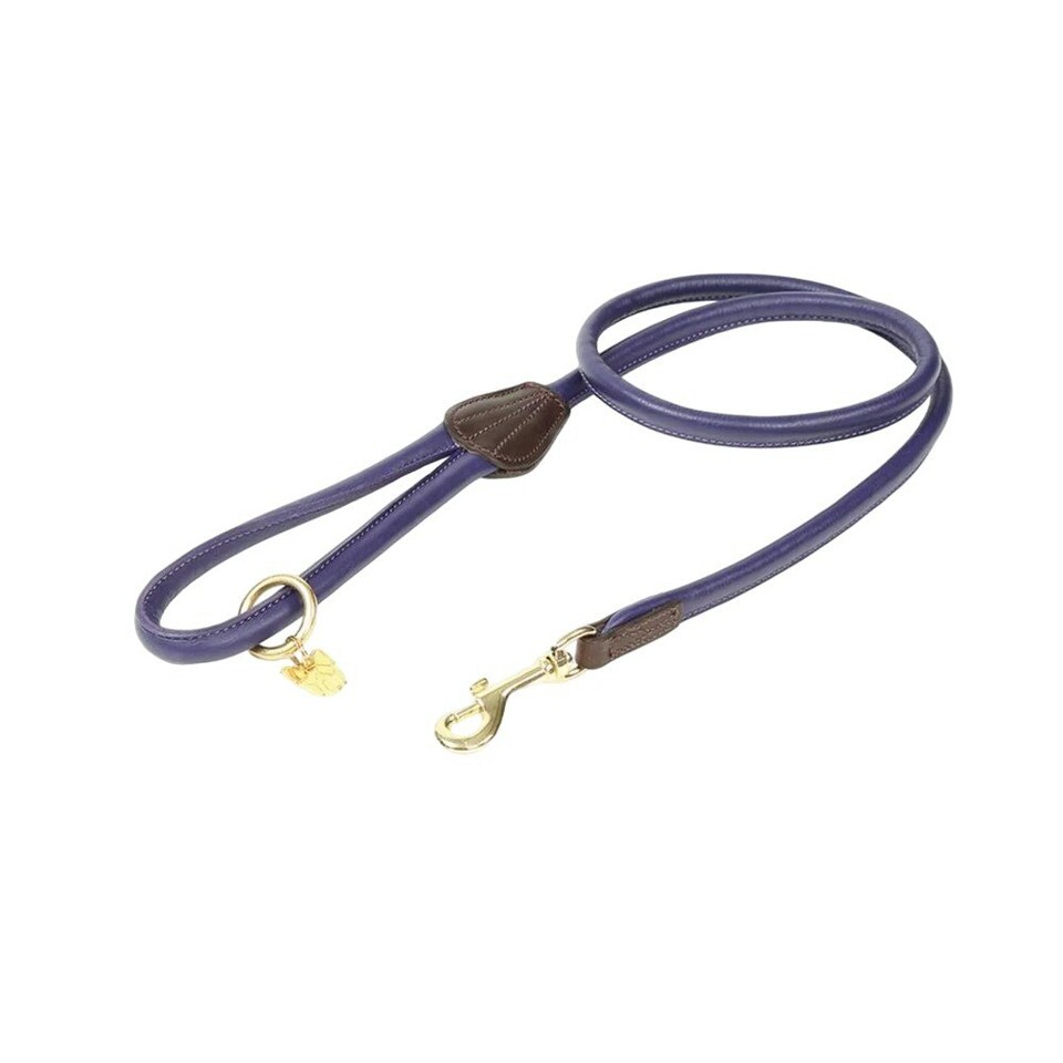 Digby & Fox Rolled Leather Dog Lead - Navy - One Size