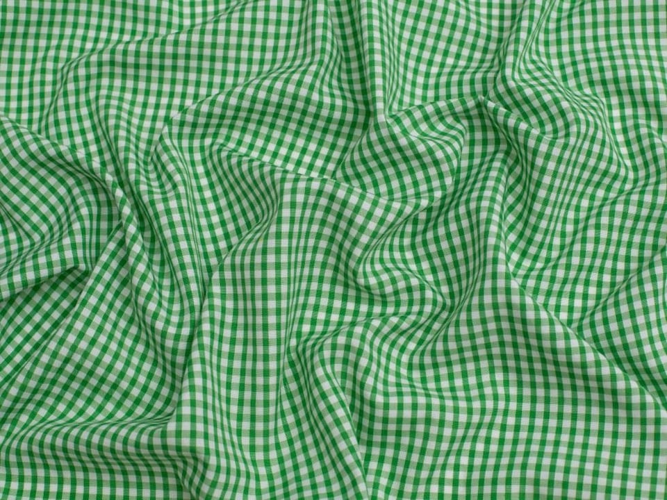 Minerva Core Range Green 1/8 inch Check Gingham Fabric for Dressmaking, 112.5cm / 44" Wide - per metre