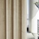 image 3 of Oxford Cream Velvet Curtains 90 x 72 inch (229 x 183 cm) 100% Blackout Pencil Pleat Thermal Noise Reducing Curtains for Bedroom and Living Room