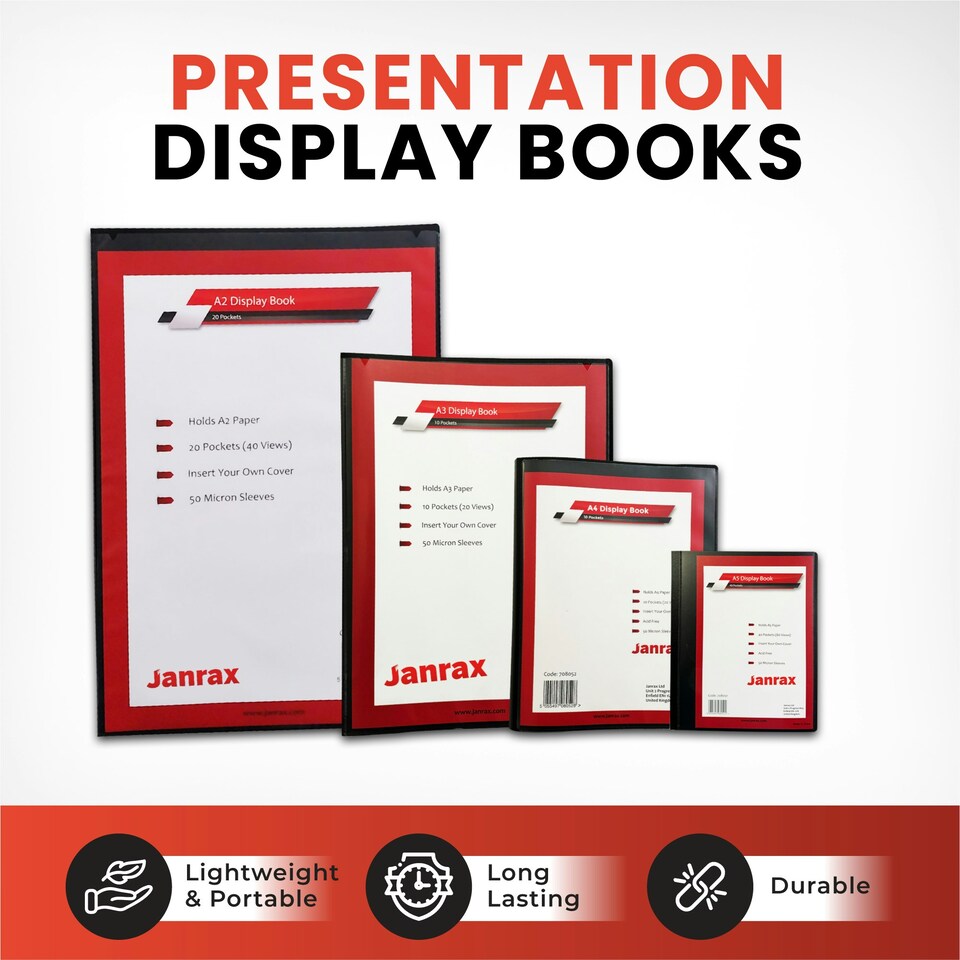 image 1 of Pack of 12 A4 Presentation Display Books 40 Pockets (80 Views) by Janrax