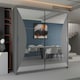 image 2 of Sleek Sliding Wardrobe 203cm with Curved Mirror Design | White, Black, Grey Finish Grey | Grey203cm