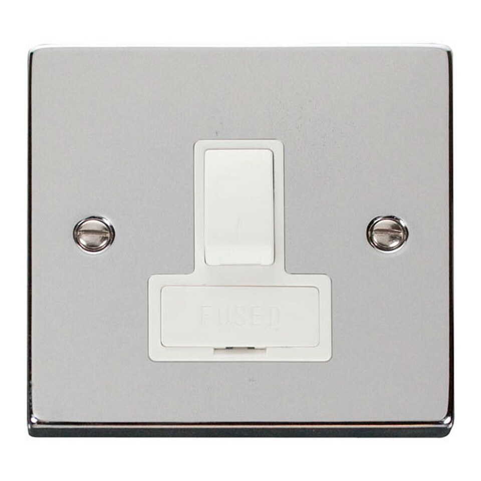 SE HOME Polished Chrome 13A Fused Connection Unit Switched | Chrome | Polished Chrome
