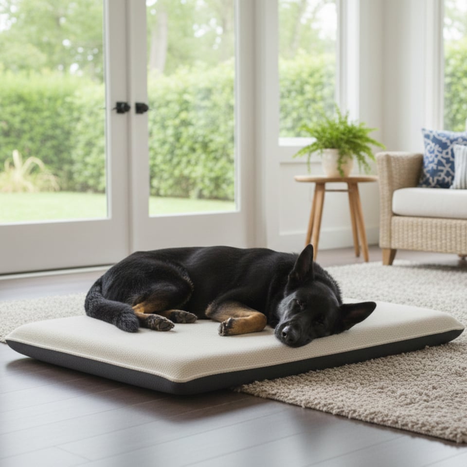 image 1 of Fleece Large Pet Bed Soft Warm Washable Dog and Cat Bed for Cozy Comfort | Brown | Beige | L