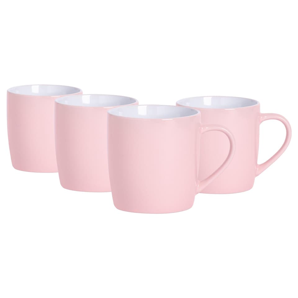 image 1 of Argon Tableware Coloured Coffee Mugs - 350ml - Pink - Pack of 4 | Pink | Pink | 4